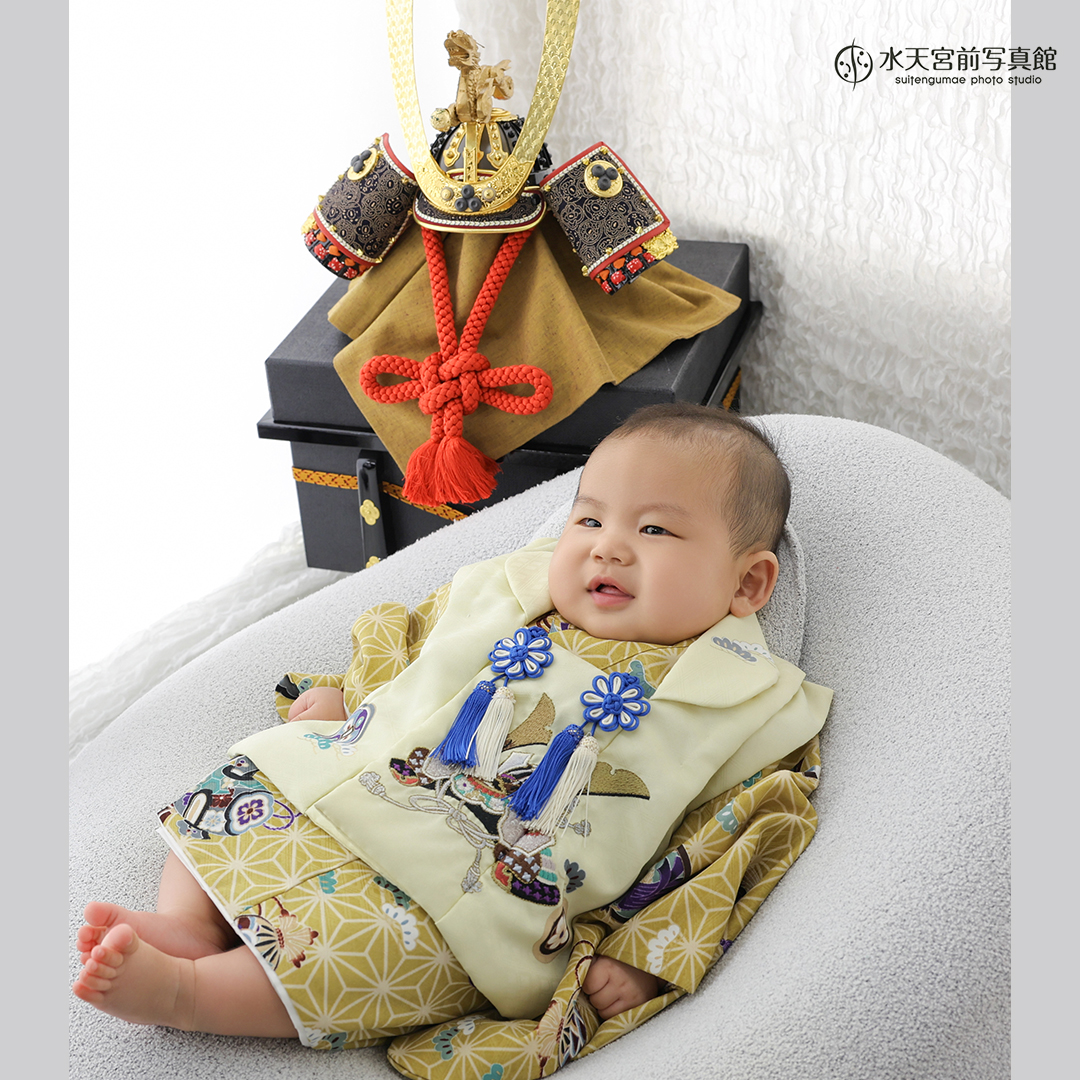 水天宮 初節句】凛々しさの中にも幼さが残る表情🌟 | 初宮参り・七五三